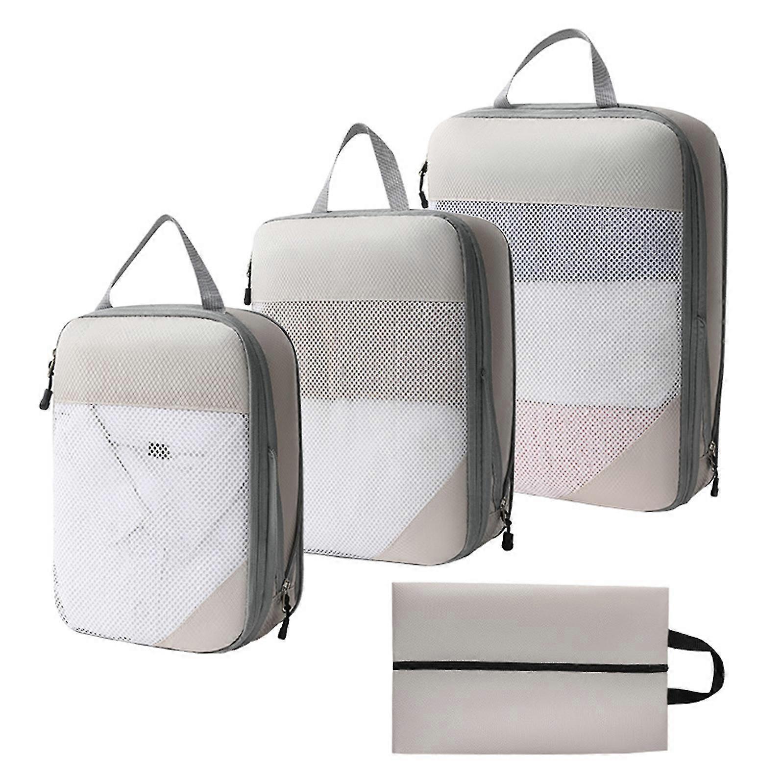 4pcs Compression Packing Cubes For Suitcases, Extensible Compression Cubes Suitcase Organiser,50% Offer