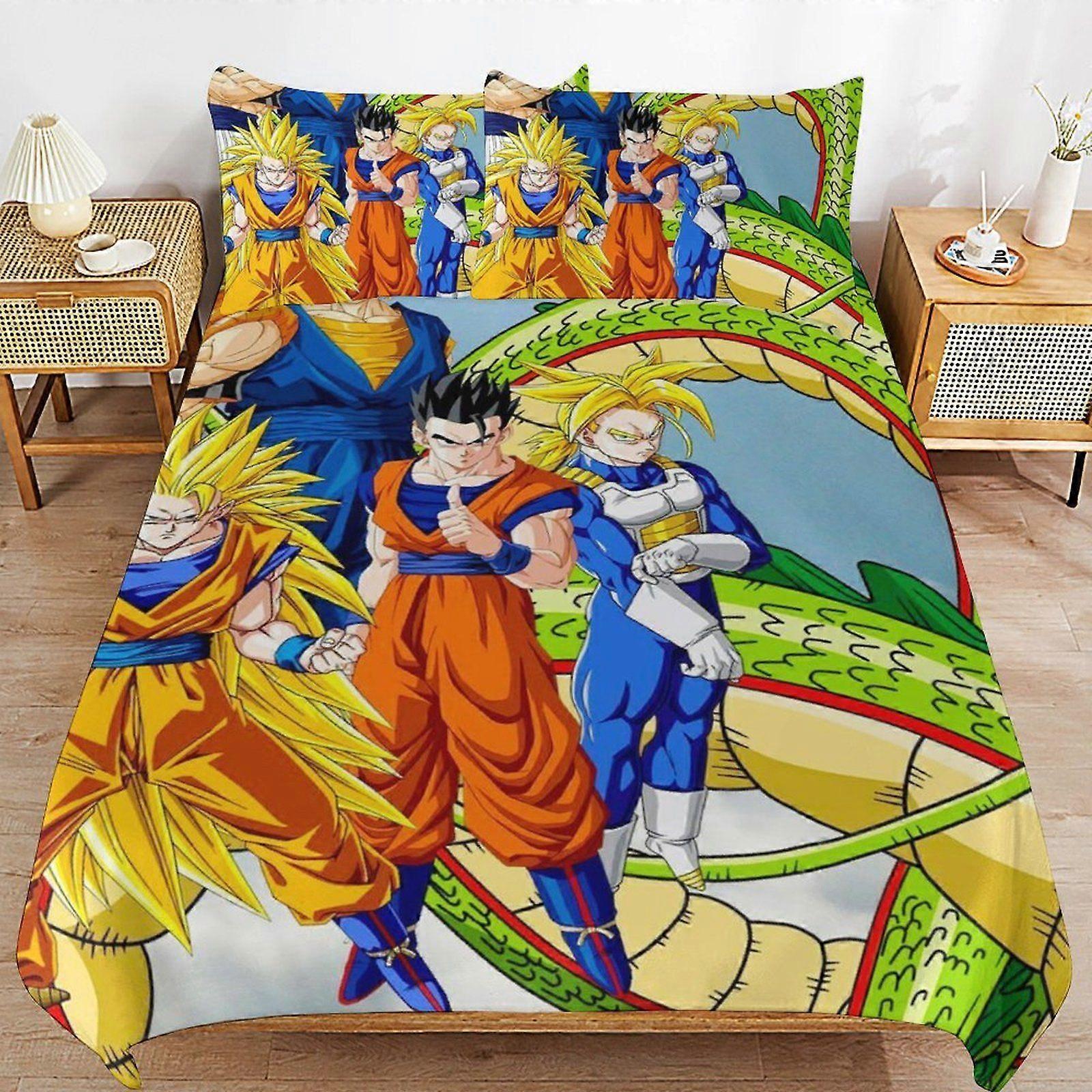 t533 DRAGON BALL Z Machine Washable Easy Zip Soft Bedding Support Consistent Layer Duvet Cover Sets Choice f533