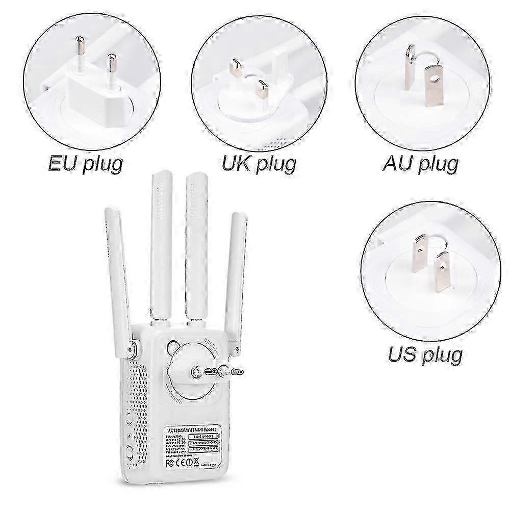 AC1200 Wireless Mini Router AP Wifi Repeater Long Range Extender Booster Dual Band 2.4G/5GHz English Firmware EU US AU Wall Plug