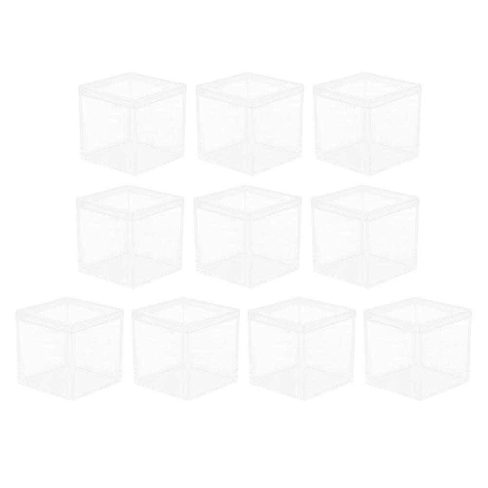 10pcs Clear Square Candy Box Reusable Chocolate Candy Storage Box Candy Cases