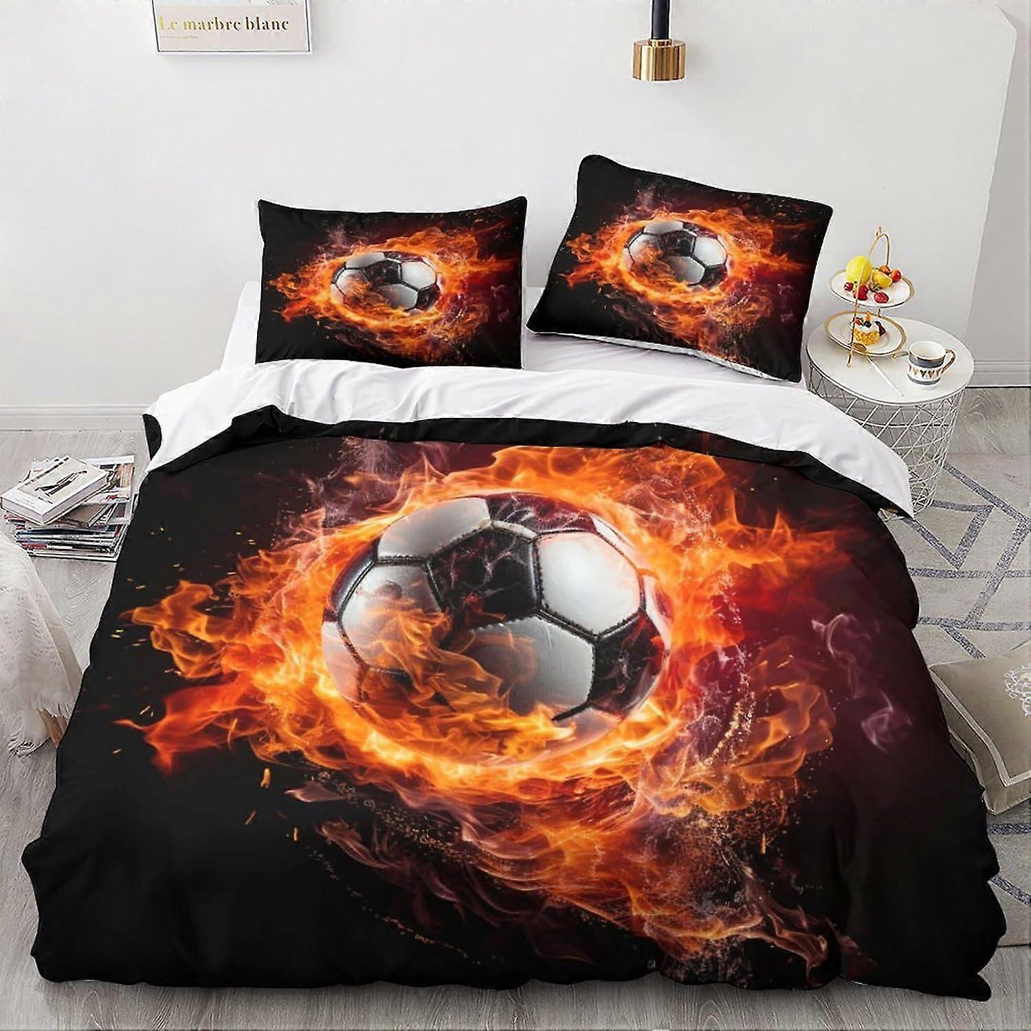 غطاء لحاف كرة القدم ، طقم مفروشات رياضي للأطفال والمراهقين والبالغين ، غطاء لحاف كرة القدم ، غطاء لحاف على طراز الشباب ديكور غرفة نوم خفيف الوزن
