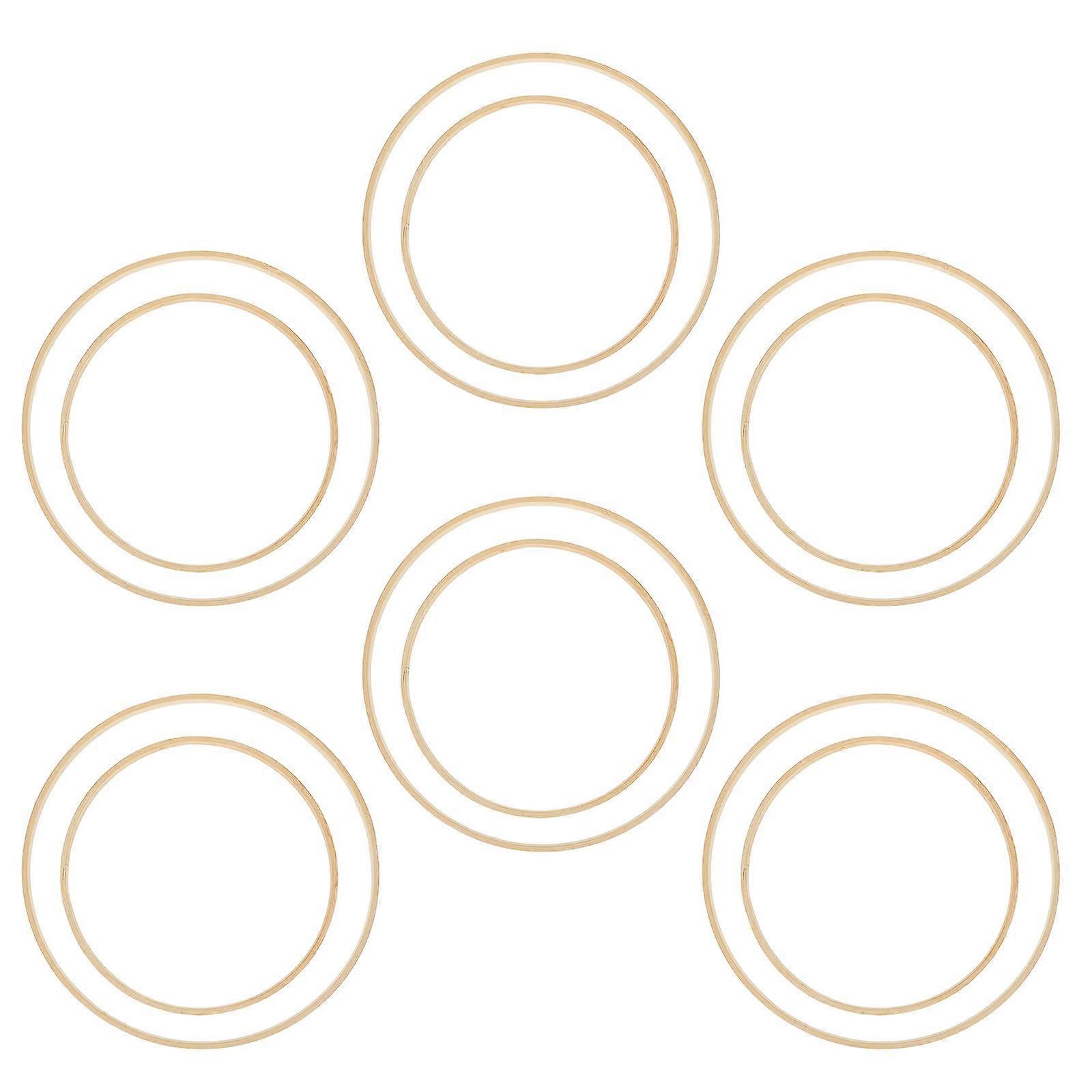 Rustic Wedding Decor Macrame Craft Rings Handmade Crafts Beige Bamboo 12Pcs