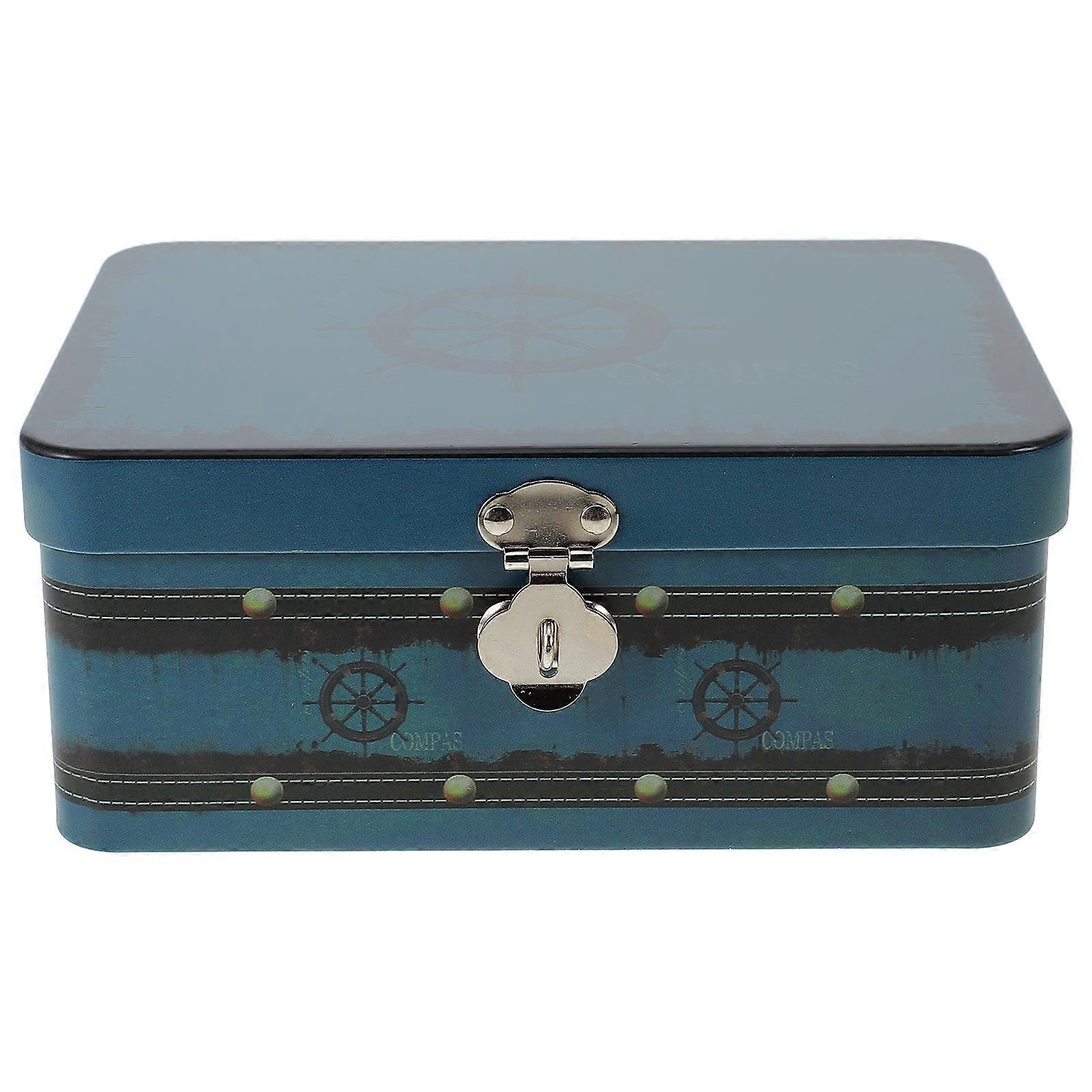 Tinplate Storage Box with Lock for Multipurpose Storage Multi Color