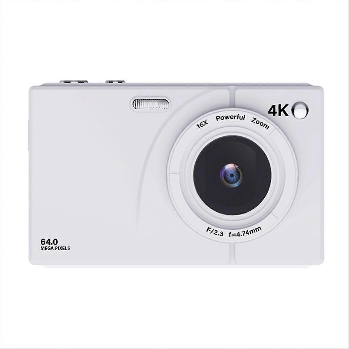 4K CCD Digital Camera with 2.8inch Screen 64GB Card White