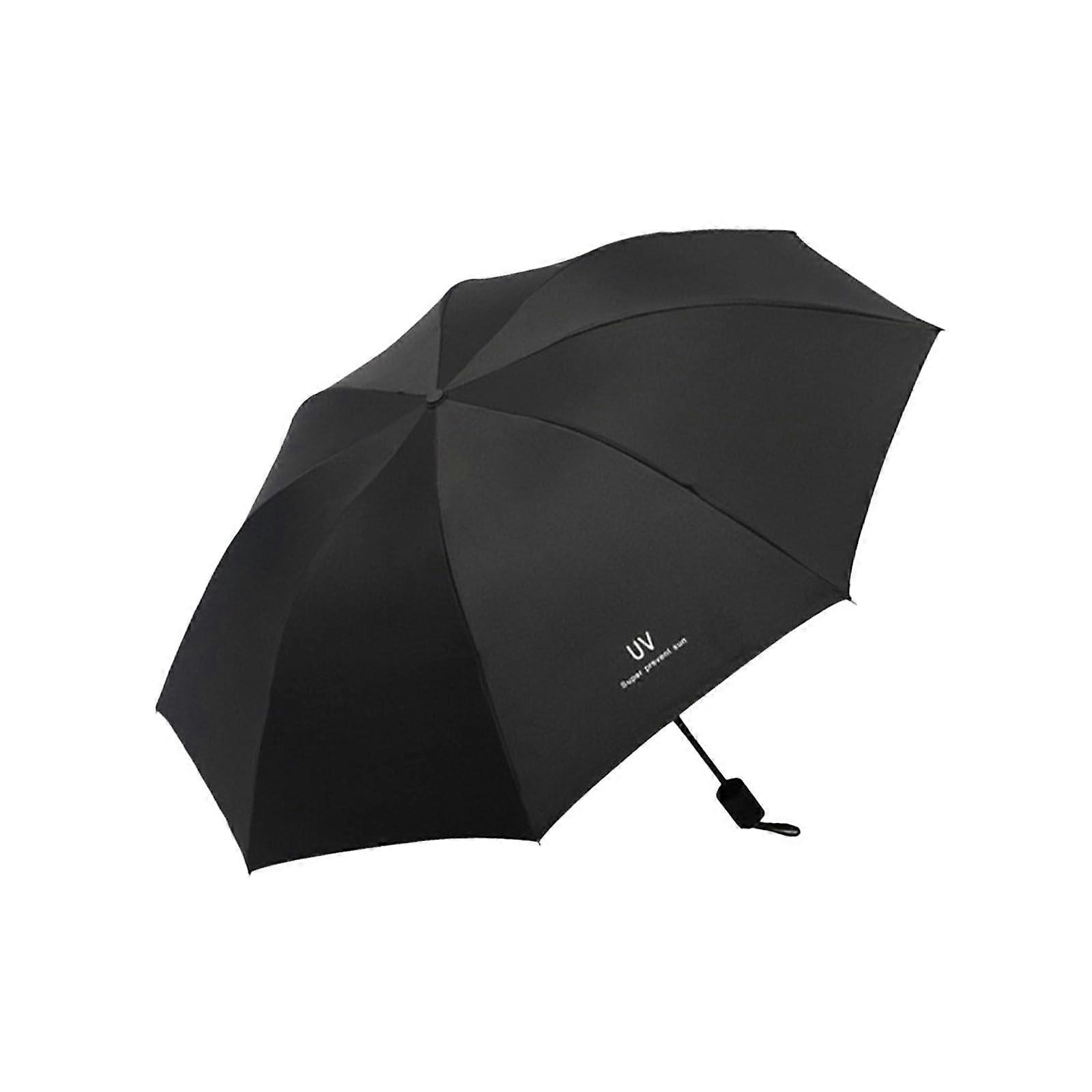 Automatic Travel Umbrella with Windproof Reinforced Ribs, UV Protection Compact Folding Design Black