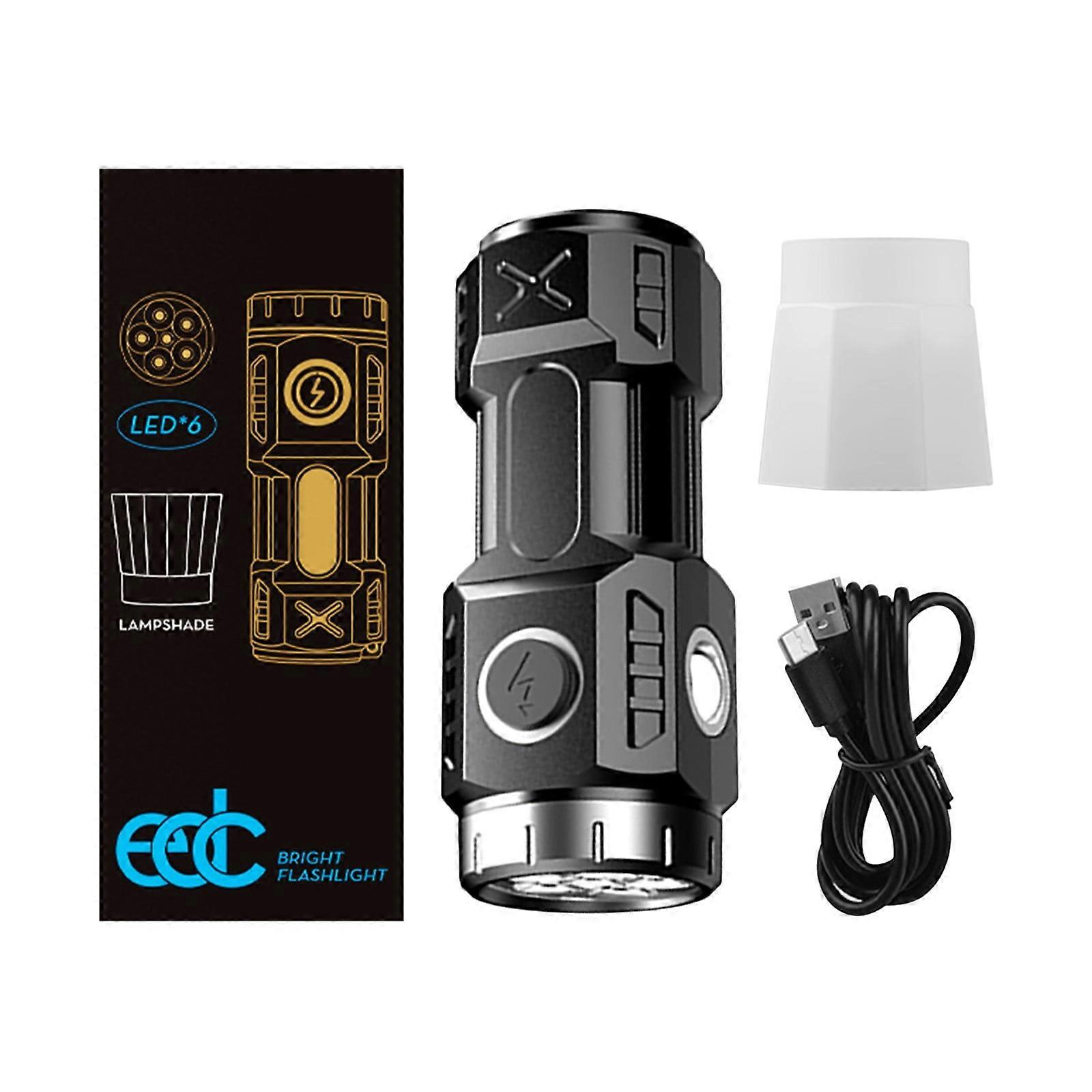 FloHua Multifunctional Rechargeable Flashlight, Mini Waterproof Strong Light for Emergencies