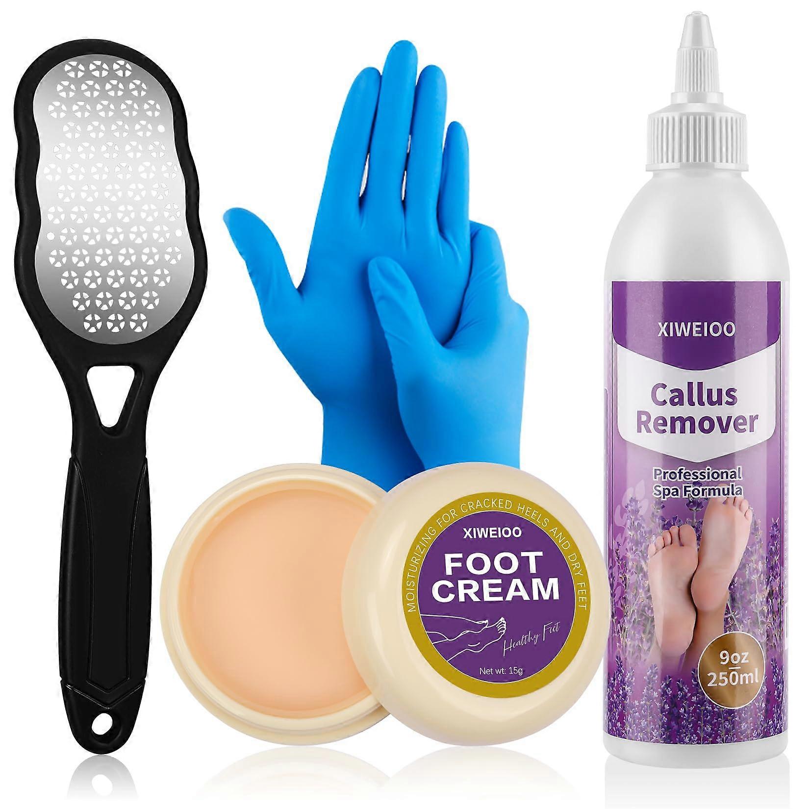 Professional Callus Remover Gel Kit with Foot Cream and Tools for Fast Exfoliation and Soft Heels