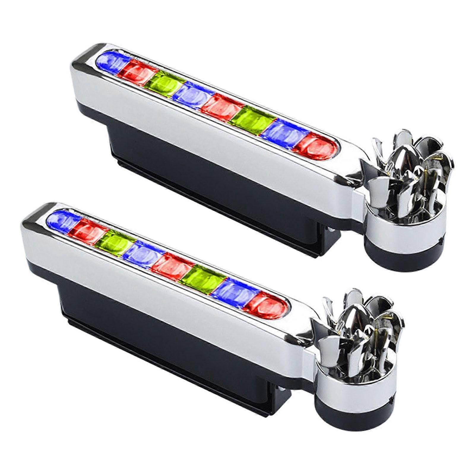 2x Car Wind Powered LED Daytime Running Lights, 8Bead  Brightness, 180° Adjustable, Weatherproof for Truck Front Grille