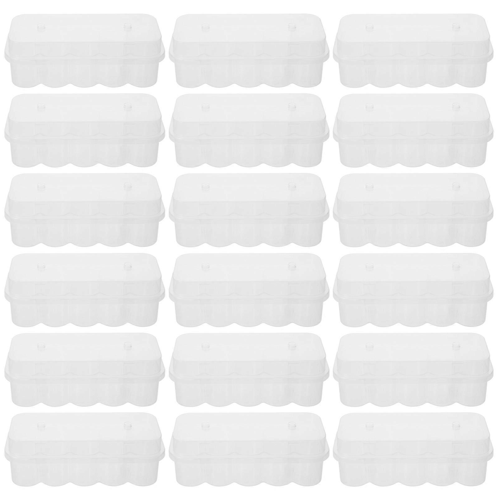 Vial Storage Case with Lid for Laboratory 20Pcs Transparent Plastic