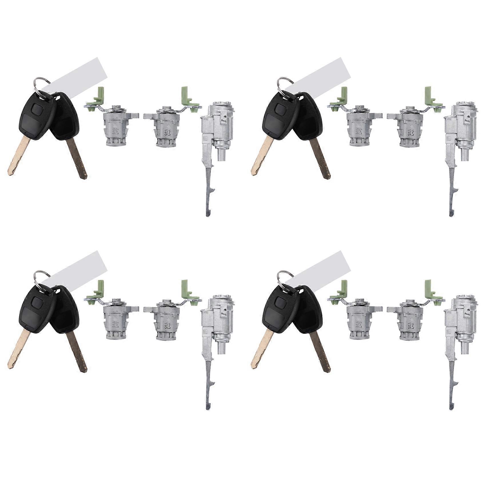 4X Car Ignition Switch Lock Ignition Switch Barrel Set Lock with Key for Honda Civic CRV 2002-2006 72185-S9A-013