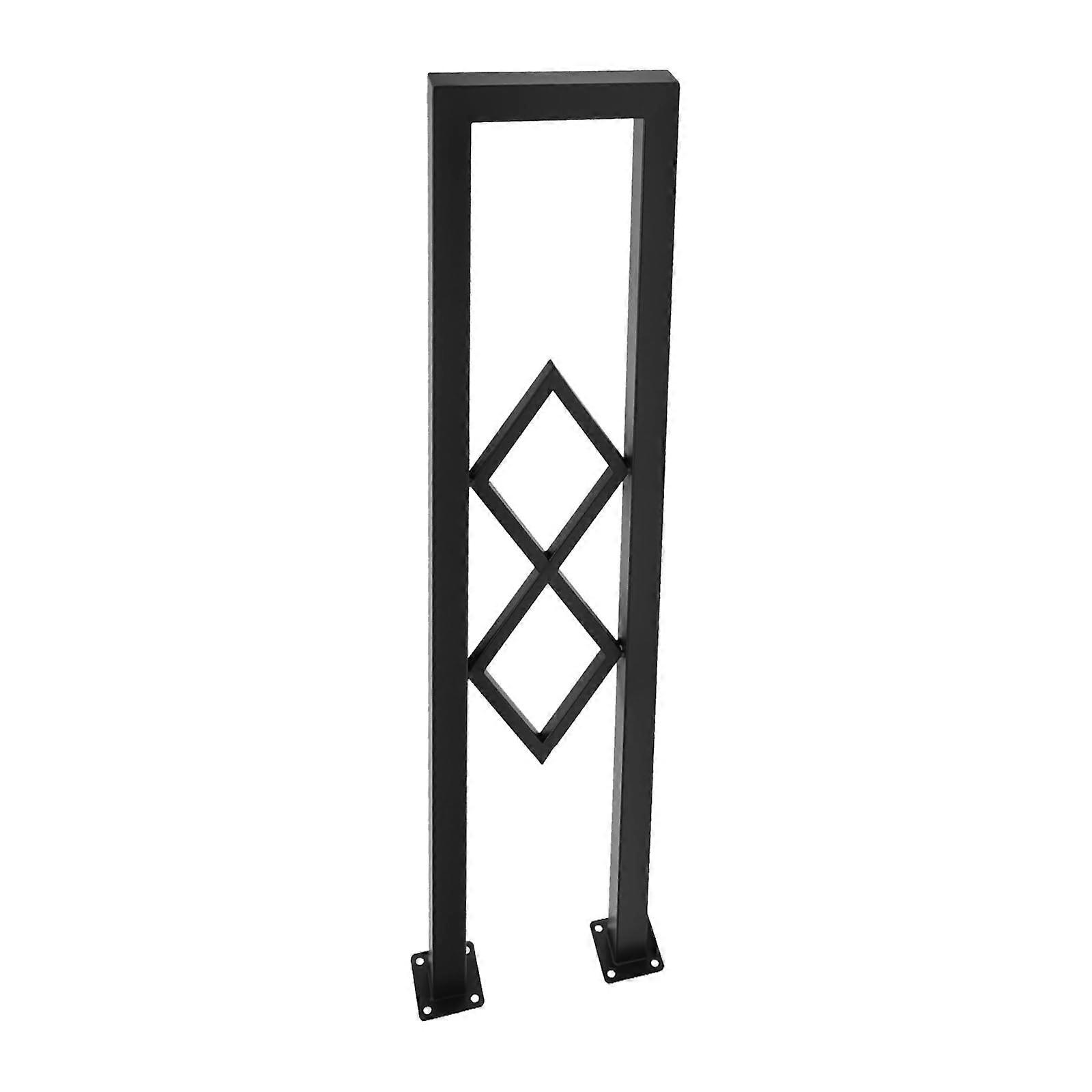 8 x 33in UShaped Stair Handrail with Diamond Pattern,  Load Capacity Indoor Outdoor Railing for Steps (Black)