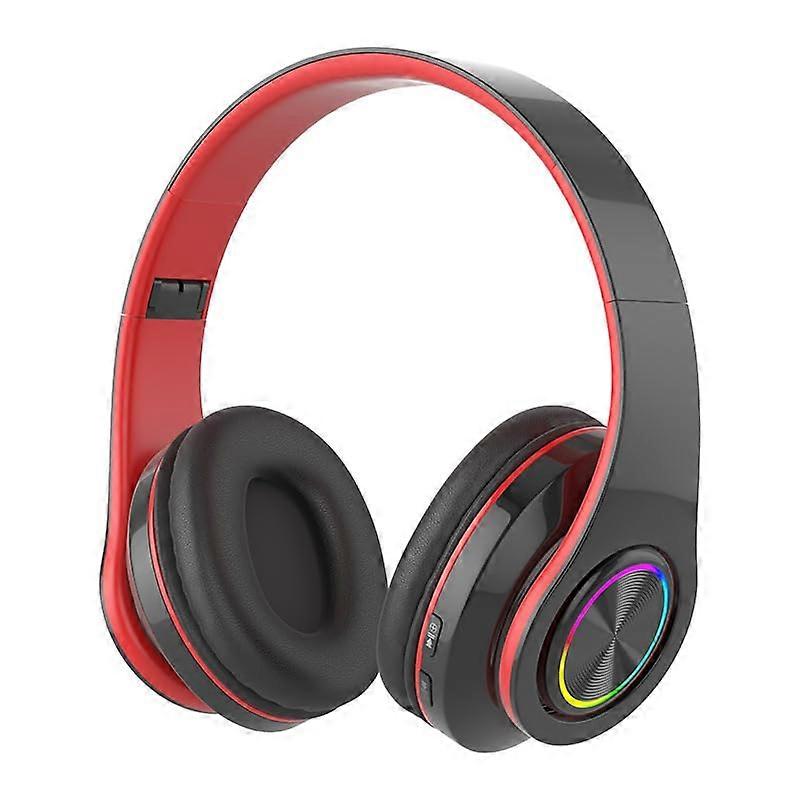 Bluetooth Headphones OverEar Foldable Wireless Headset With Noise Cancellation BuiltIn Microphone Volume Control LED