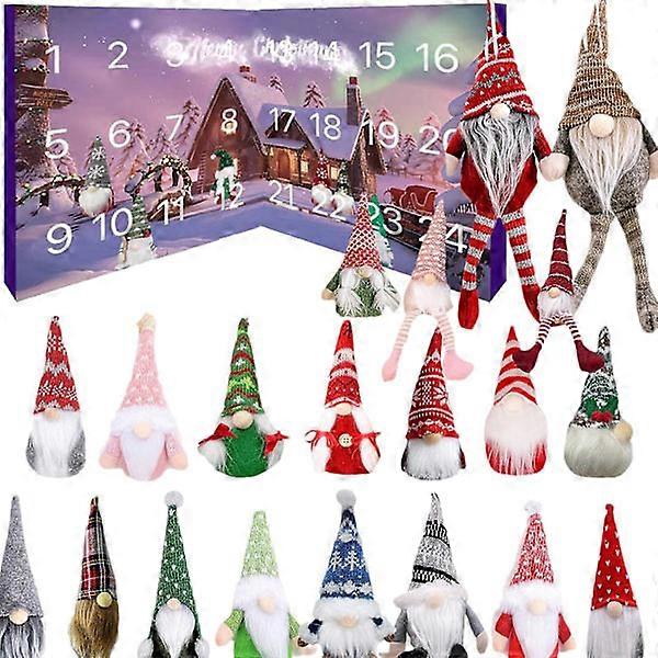 Advent Calendar 2024, Countdown Calendar with 24 Different Figures, Portable Holiday Gift for Adults and Kids 24 gnomes