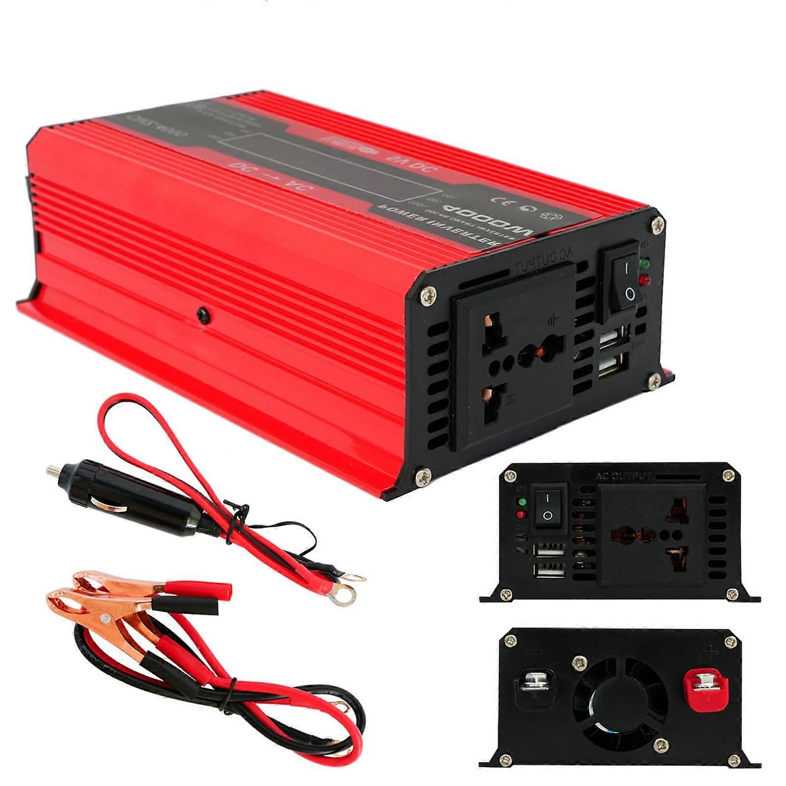 2000W Car Power Inverter 12V to 110V DC AC with LCD Display, 4000W Peak, USB and AC Outlet for Camping