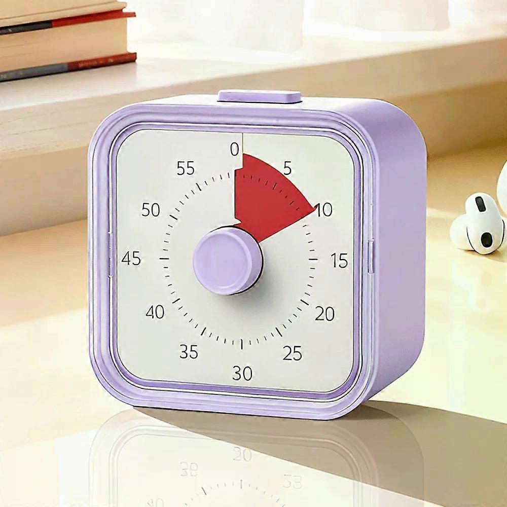 60 Minutes Visual Timer Ultra Silent Visualization Countdown Alarm Clock Self-discipline Round/Square Kitchen Timer