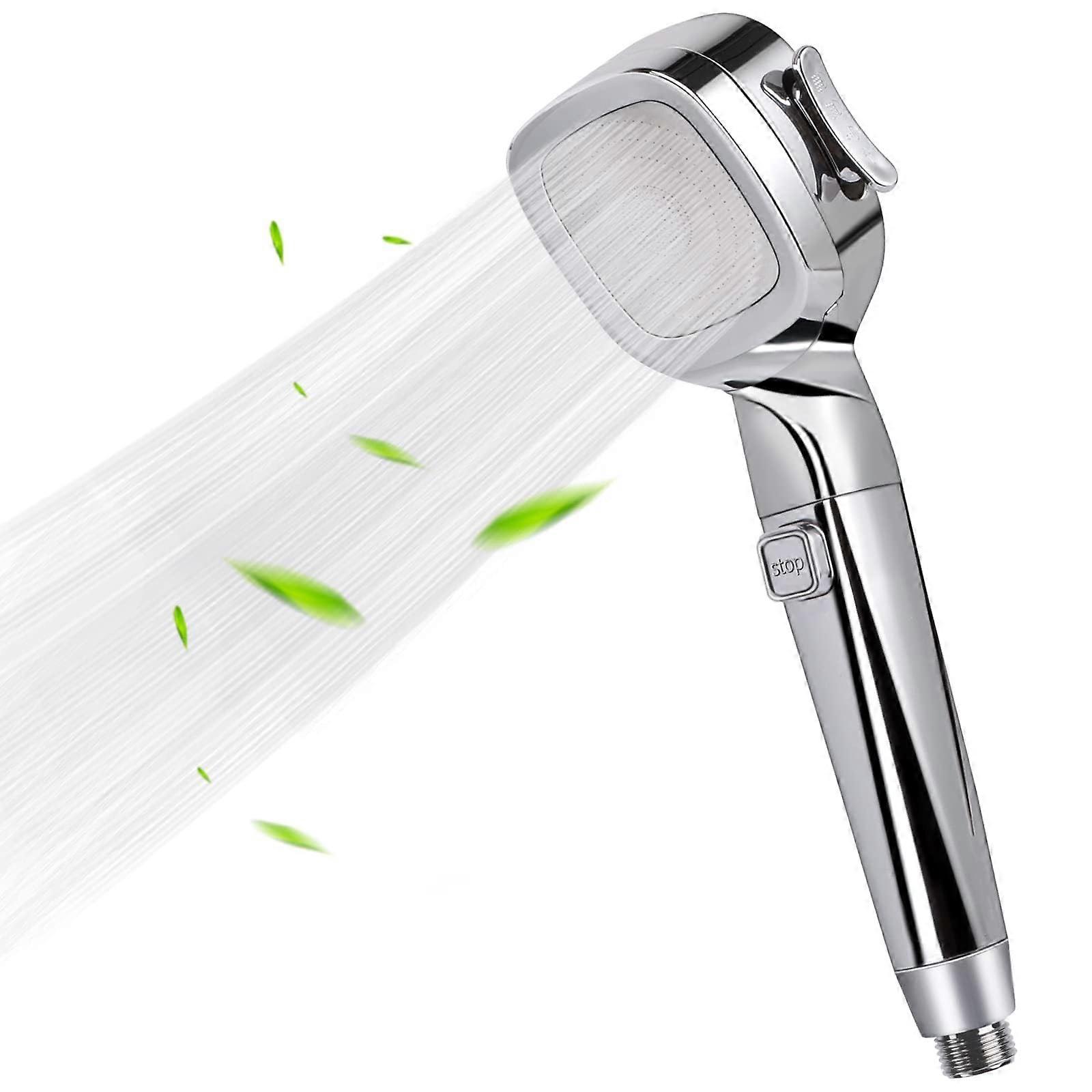 RV Shower Head with On Off Switch,  Pressure 4 Spray Modes, BuiltIn Filter, Chrome Plated