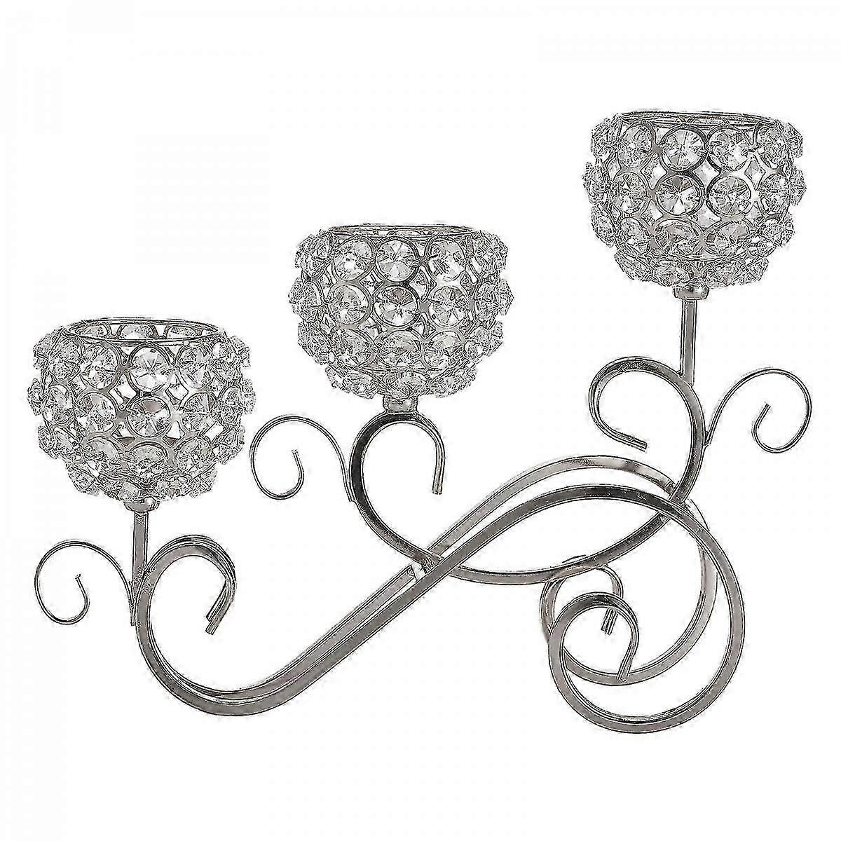 Candle Holder 3 Arm Candelabra Candlestick Wedding Table Centerpiece Silver Cs fast