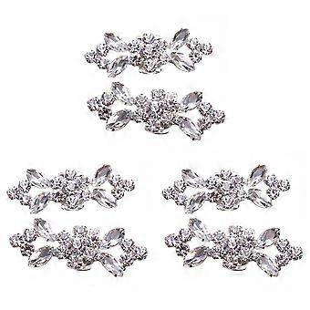 3Pair Rhinestone Krystall Bryllup Brud Diamante Krystall Sko Klips