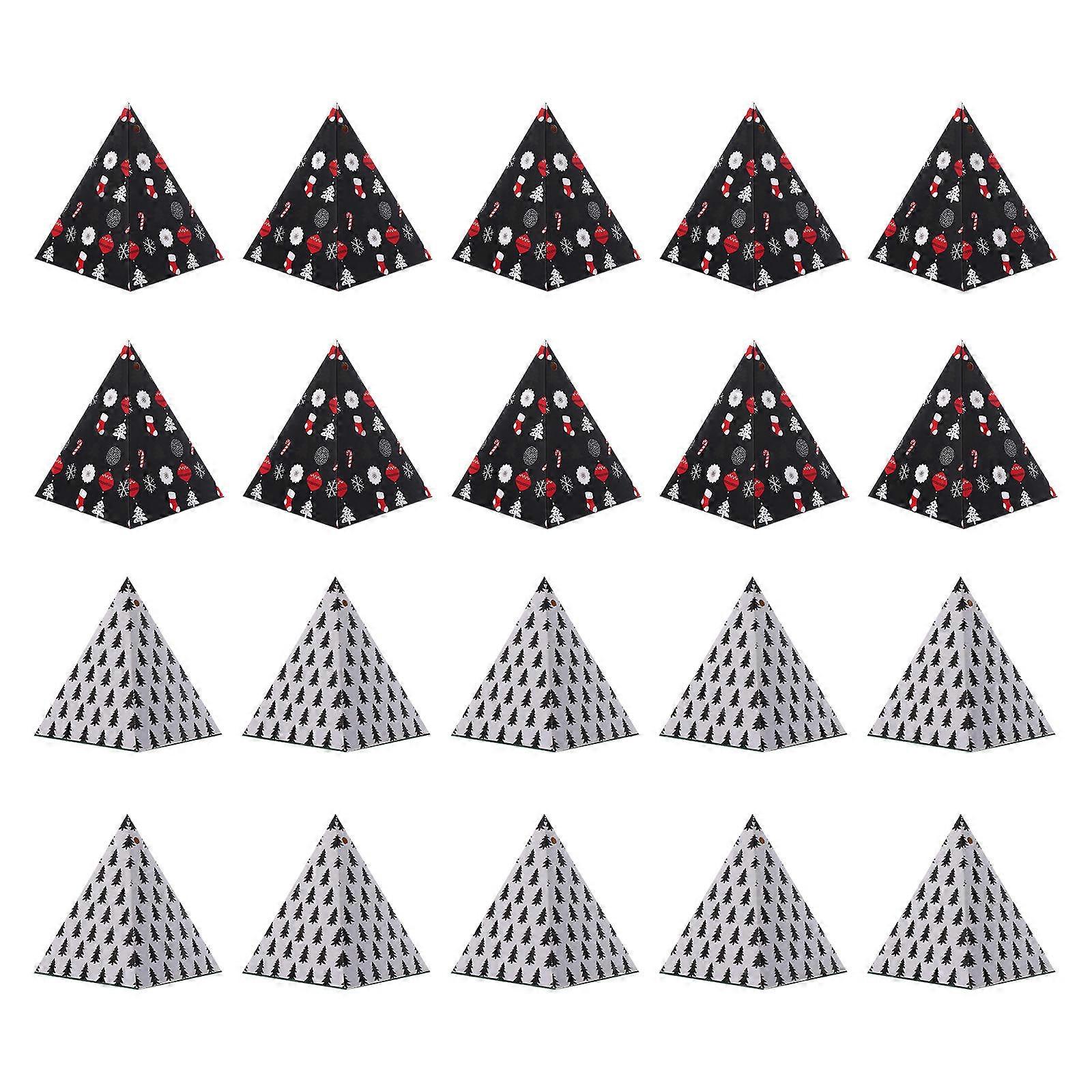 Christmas Triangle Shape Candy Boxes Gift Packing Cases For Friends Assorted Color 20Pcs With Gift Wrapping Function