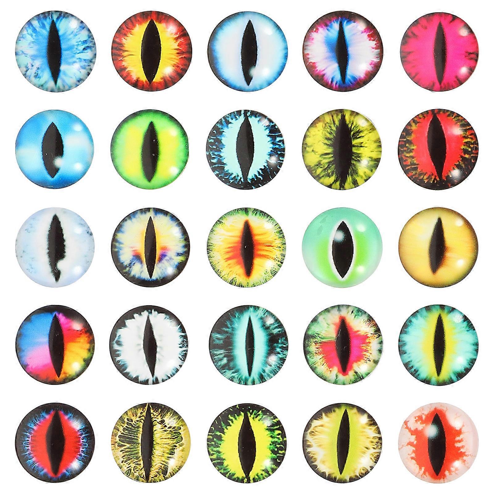 100Pcs Glass Eyeball Decors for DIY Use Assorted Eyes