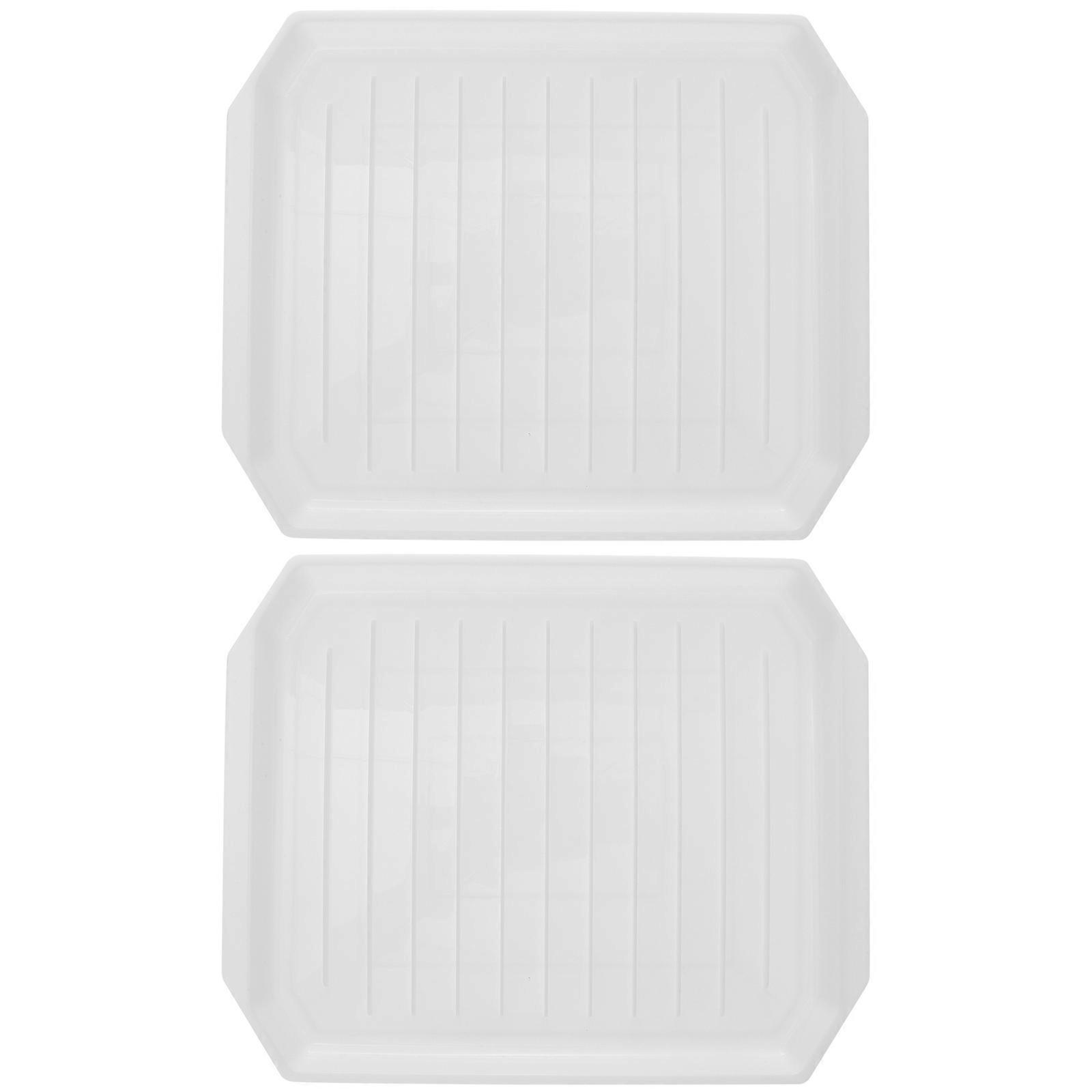 2Pcs Bacon Baking Tray for Microwave Cooking Sausage and Eggs White