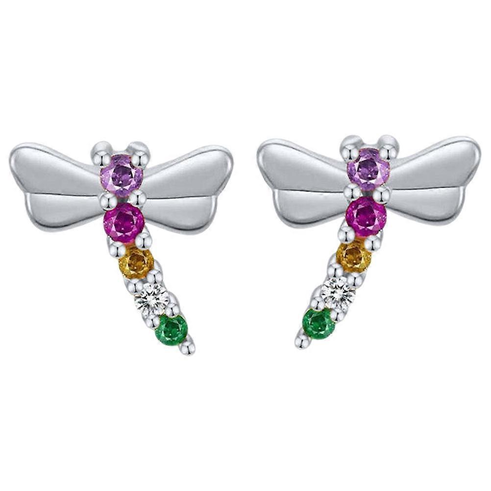 Colorful Zircon Ear Studs for Decoration 1Pair Dragonfly Statement Earrings