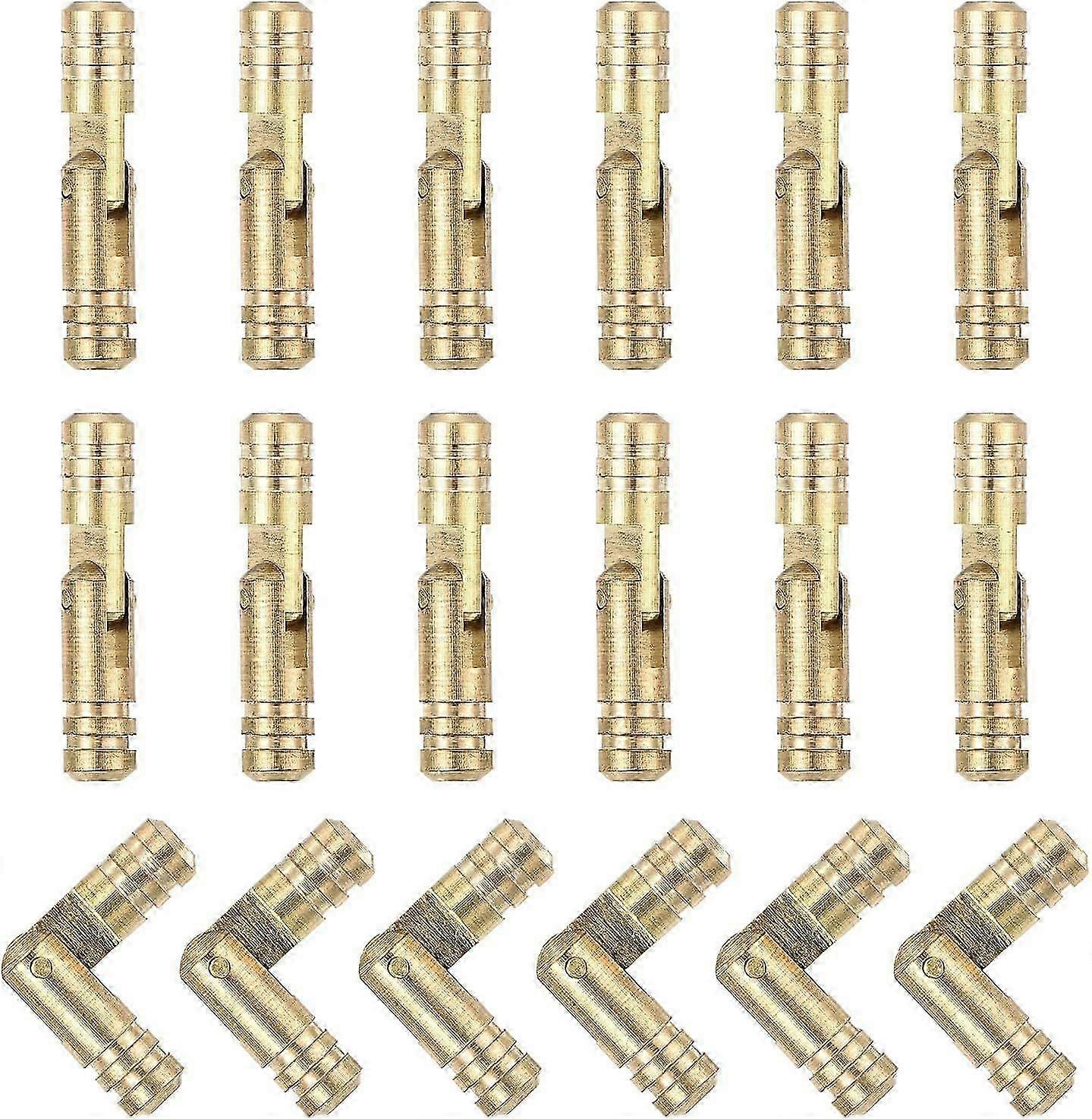 18Pcs Invisible Brass Barrel Hinge, 25x5mm Concealed Hinges, Folding Support