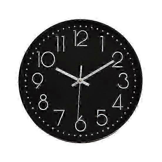 2025 8 Inch Silent Wall Clock Embossed Scale Round Dial Pointer Display Battery Powered Accurate Timekeeper