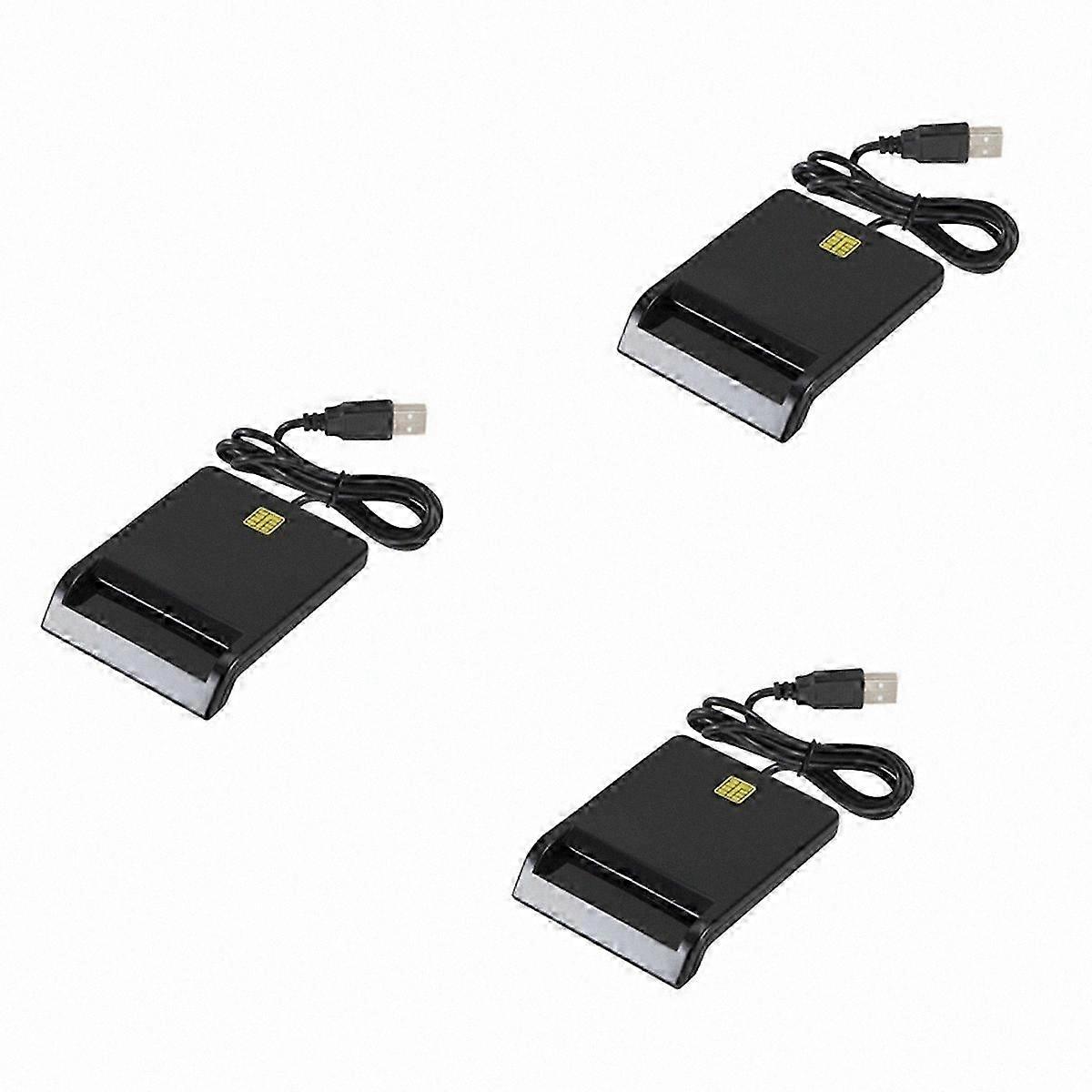3-in-1 Portable Smart Card Reader for Bank, ID, SIM Cards