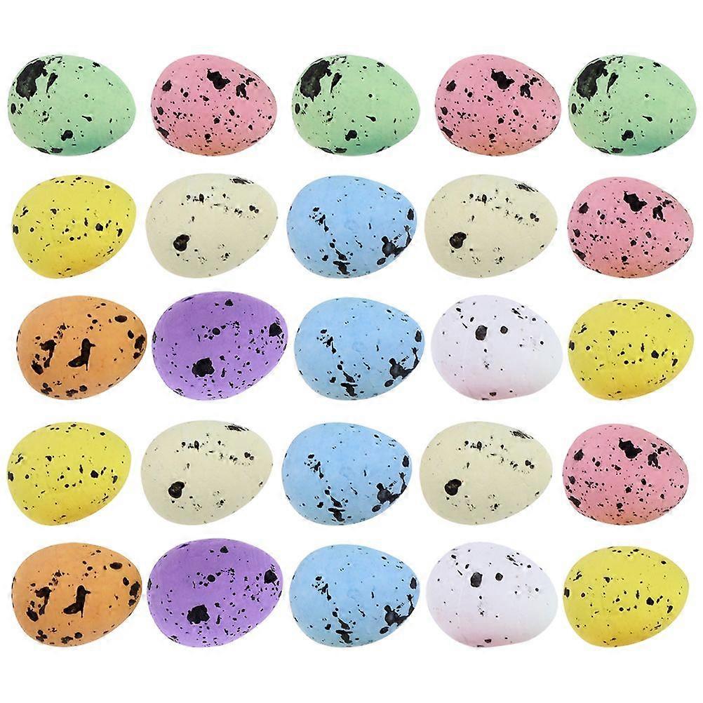 150PCS Easter Foams Bird Egg Decors Colorful Easter Simulation Quail Egg Decors