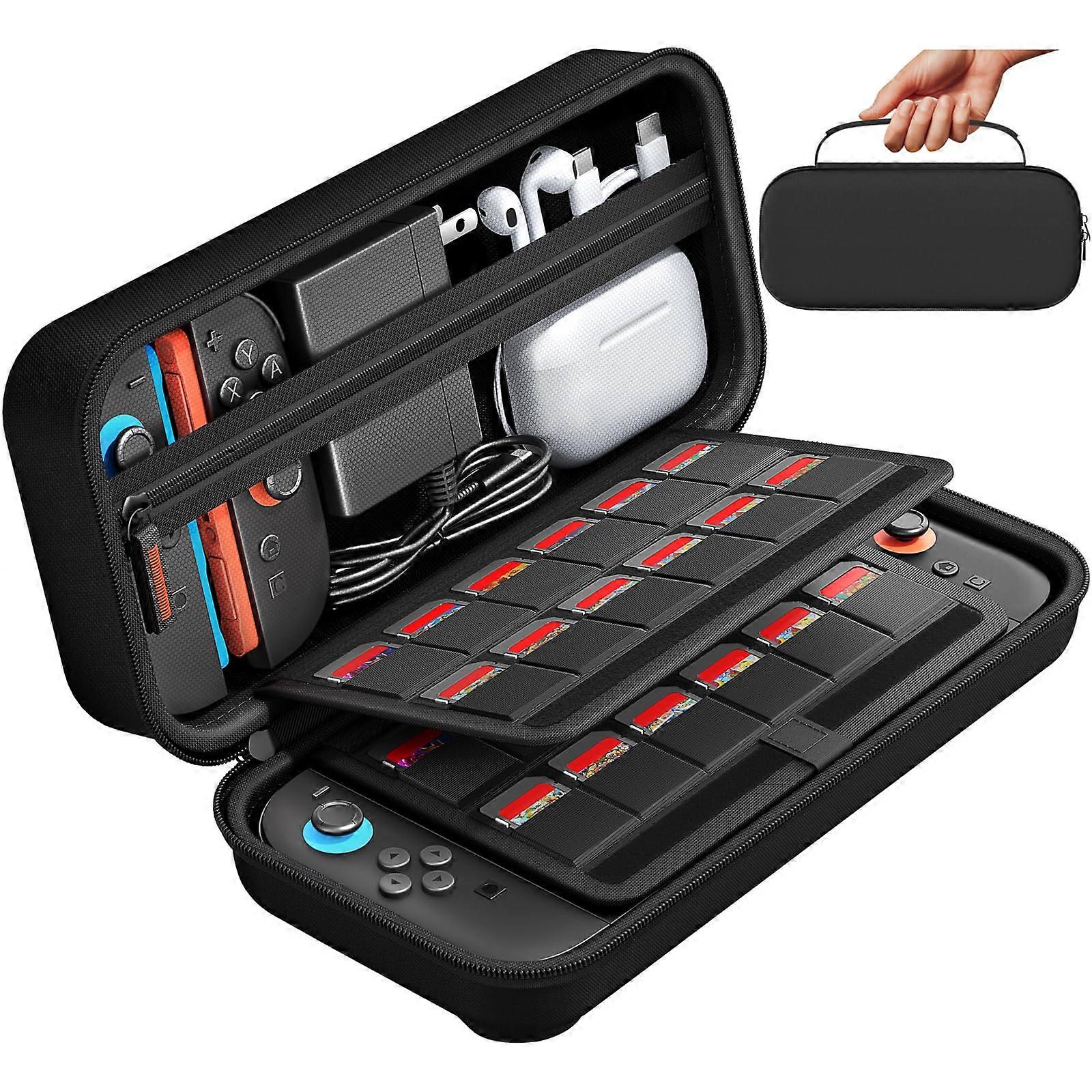 Carrying Case Hard Shell for Nintendo Switch 2 with 24 Game Card Slots for Console and Accessories