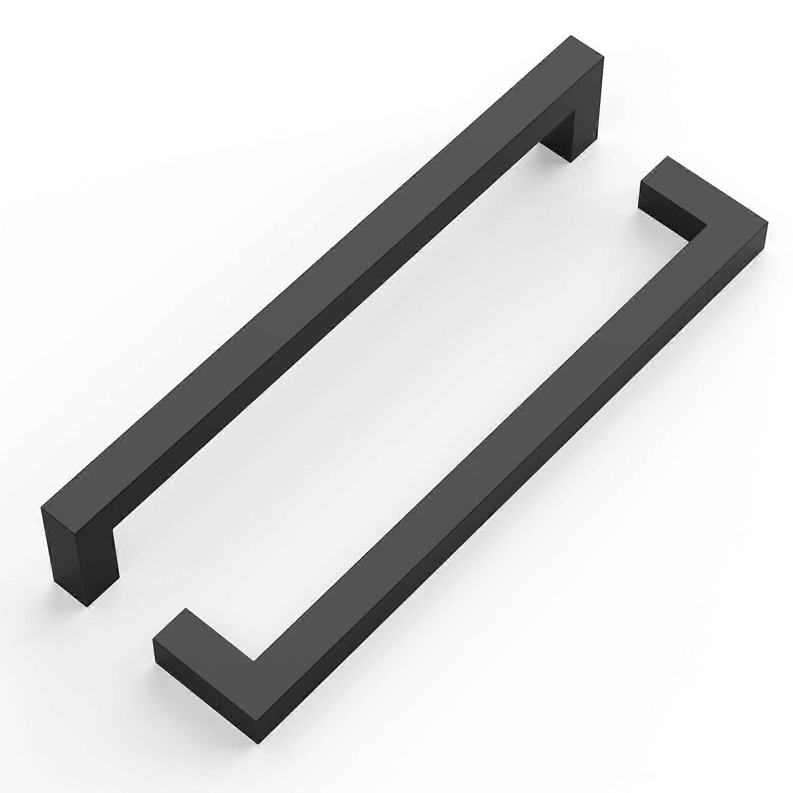 10 Pack Matte Black Cabinet Handles 192mm Modern Square Kitchen Drawer Pulls Stainless Steel