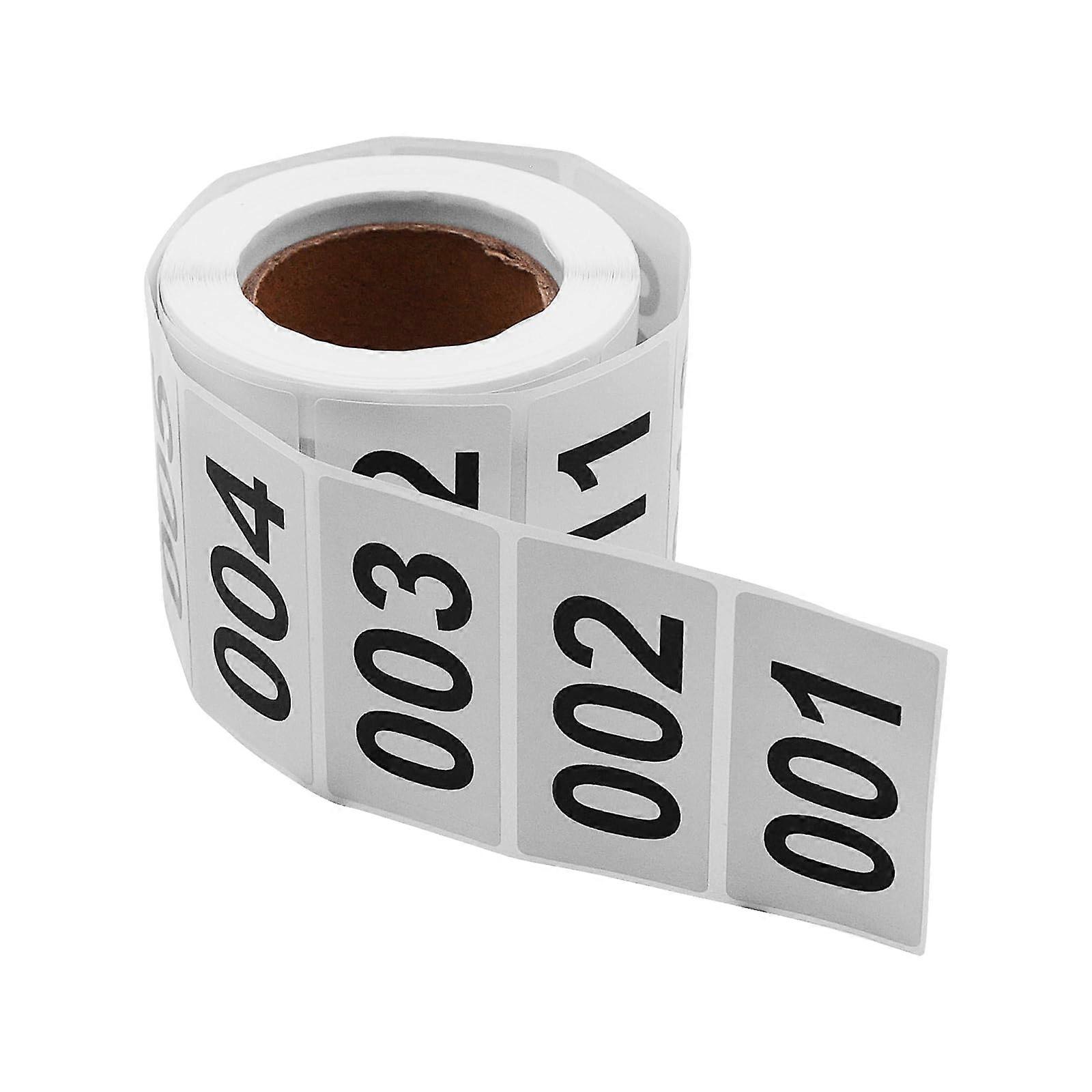 Inventory Number Stickers 2x1 Inch Sequential Label Roll 001500 Contrast Easy Peel