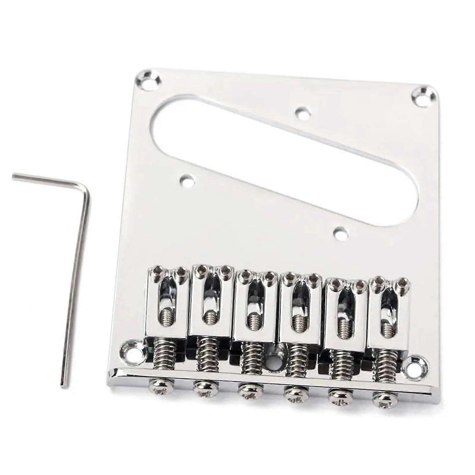 TL Electric Guitar Bridge Chrome 6Saddle Replacement for Telecaster Style with Improved Stability
