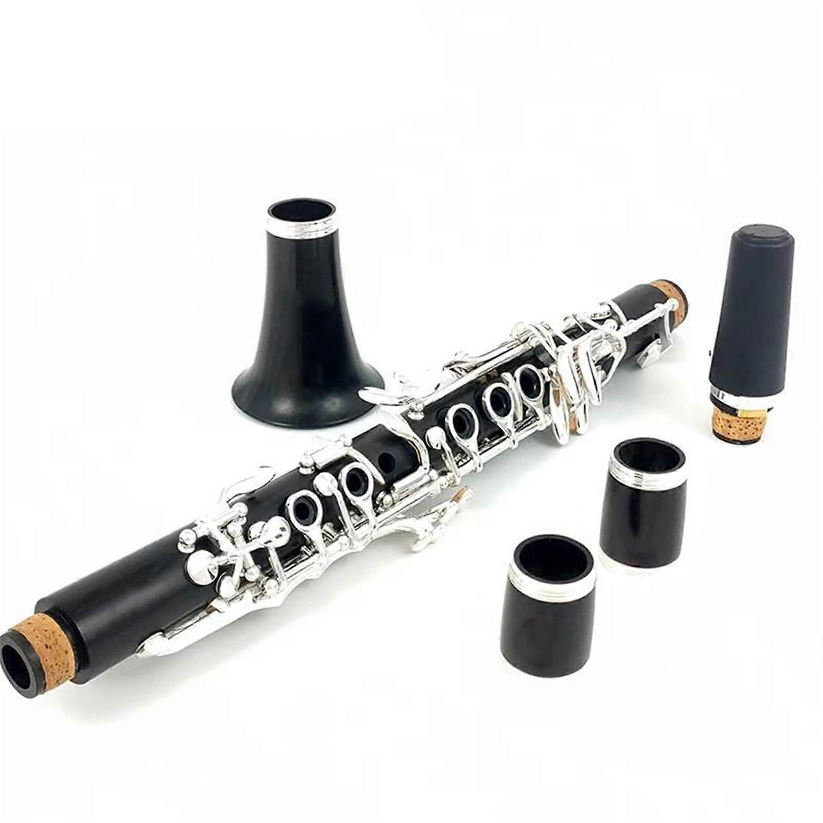 Professional Ebony Eb Clarinet with Silver Plated Keys, Warm Tone, Case for Orchestra