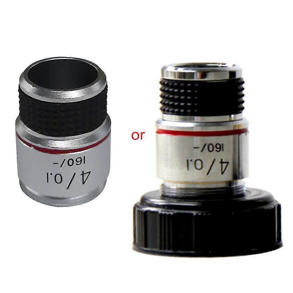 Microscope Objective Lens 4X 10X 40X 100X Achromatic Low Aberration Imaging 20.2mm Mount