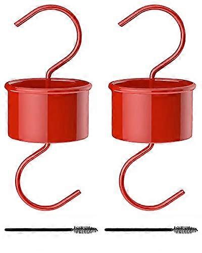 Hummingbird Feeder Ant Moat 2 Pack Red, Large 4.2oz Trap Stops Ants Reaching Nectar