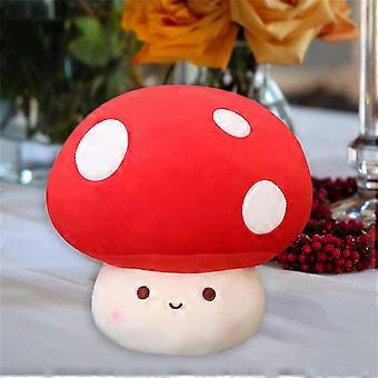 Mushroom Plush Pillow 12 Inch Red Kawaii Cushion Soft Cute Design for Kids Adults Home Decor