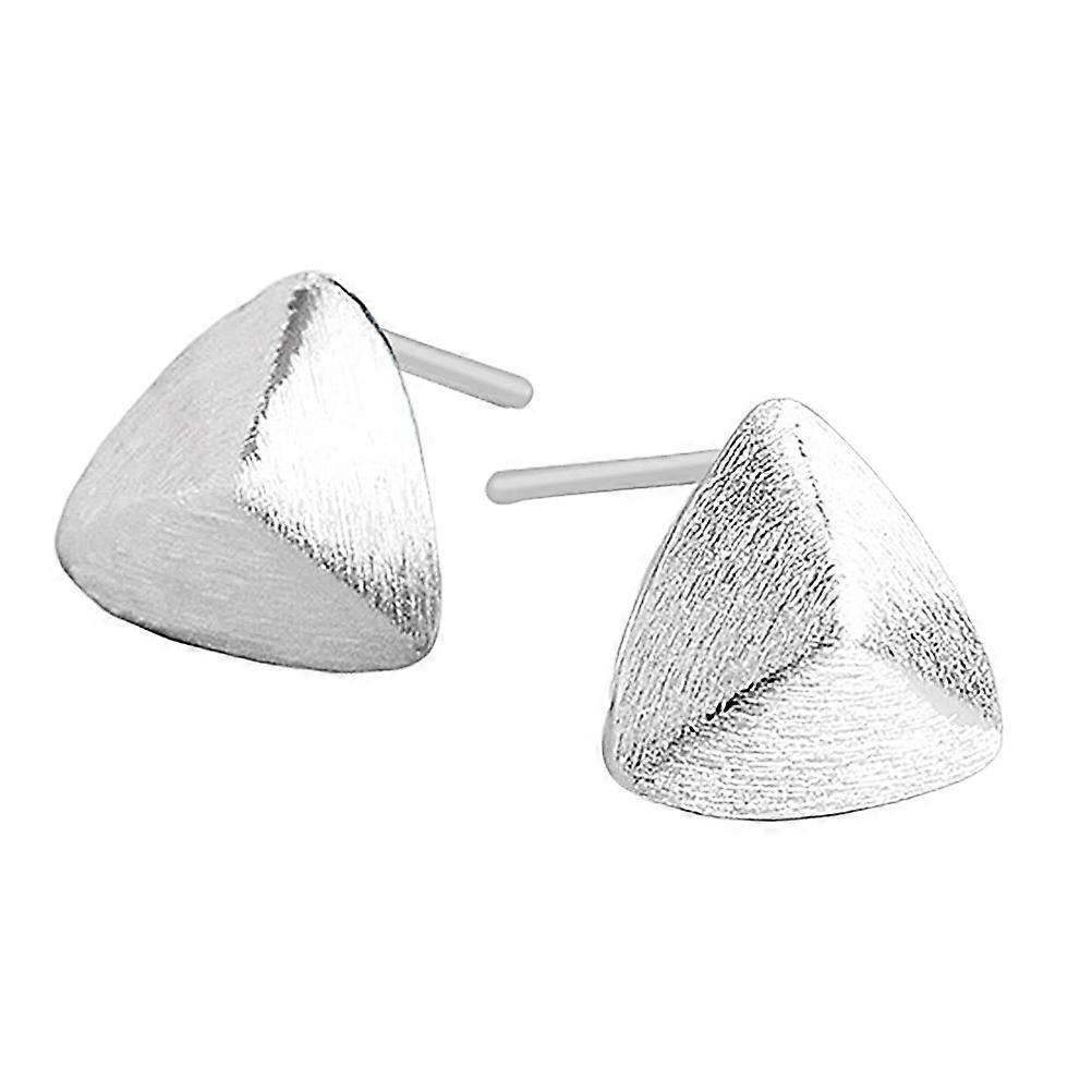 Silver Earring S925 Triangle Ear Stud for Decoration 1Pair