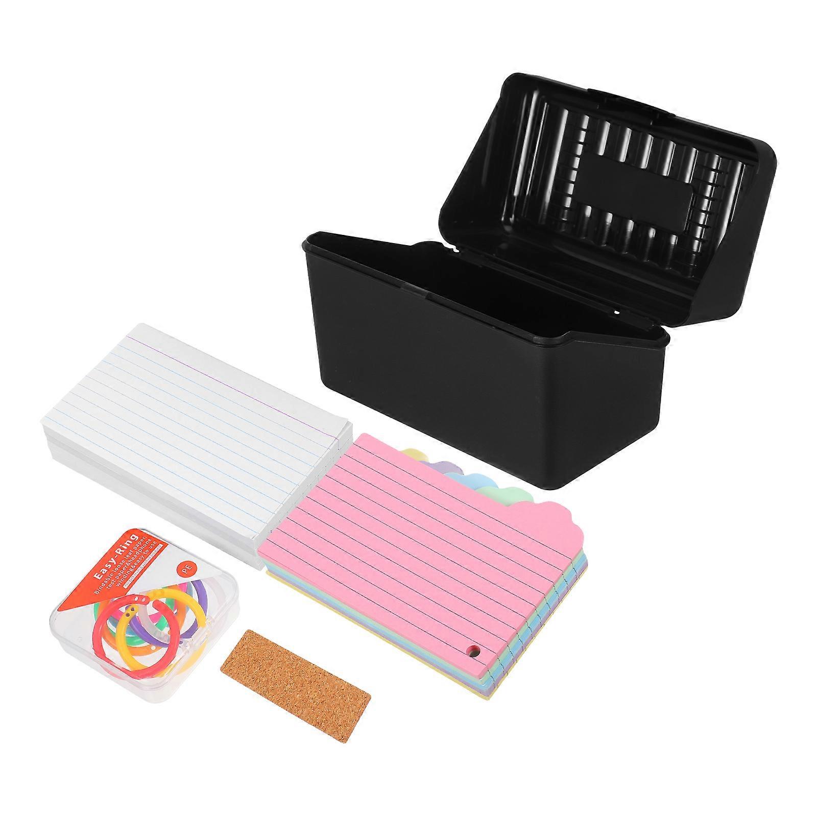 Index Card Organizer With Dividers For Office Work Featuring Large Capacity To Hold Multiple Note Cards In Rectangular Shape