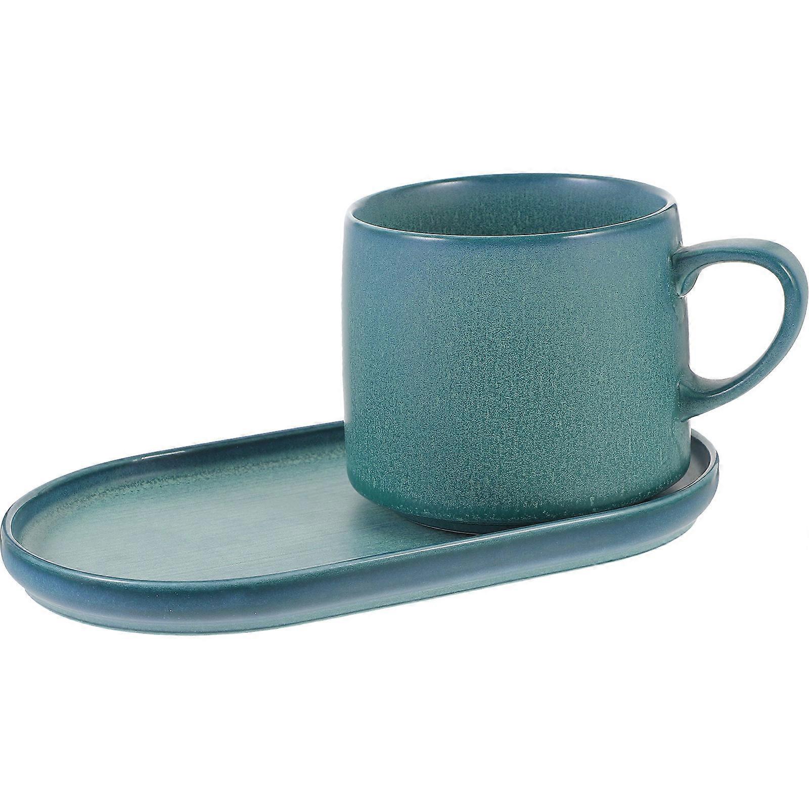 Breakfast Cup Ceramic Mug with Saucer for Home Use Coffee Drinking 1Set