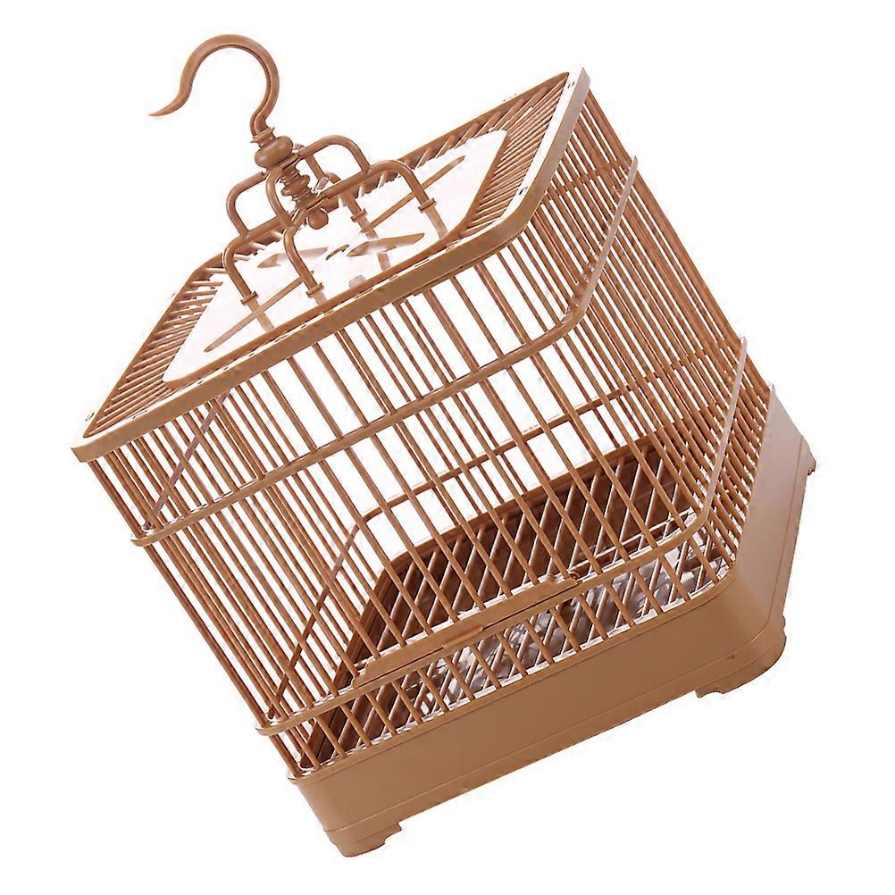 Square Parrot Cage Plastic Bird Cage with Hanging Hook 1Set