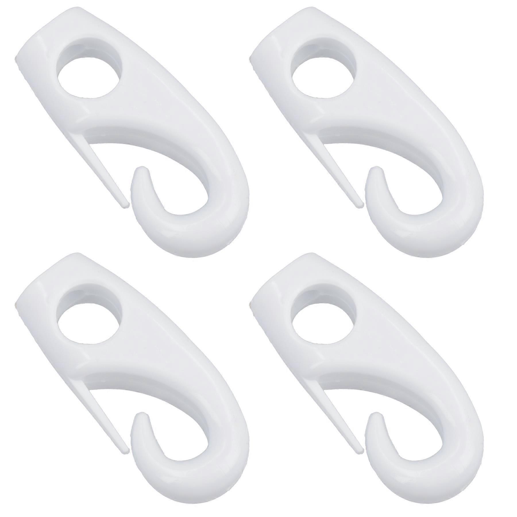 4 PACK 8mm Hook for Bungee Elastic Rope Shock Cord Strap Black Nylon Non-Rust