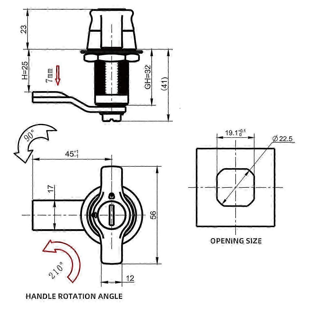 RV Cabin Door Lock Compression Seal Lock