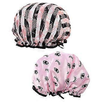 Cuffie da doccia impermeabili, 2 pezzi, cuffie da bagno elastiche, adatte per donne con capelli lunghi, in colori assortiti, per uso domestico.
