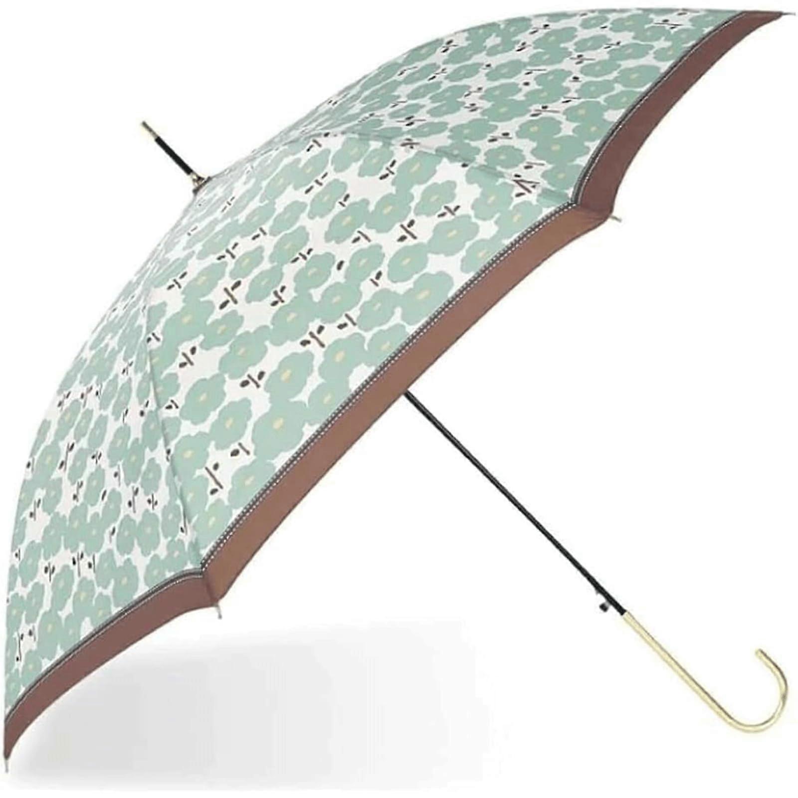 Windproof Automatic Open Umbrella with Cute Petal Pattern and J Hook Handle, 86cm Golf Style