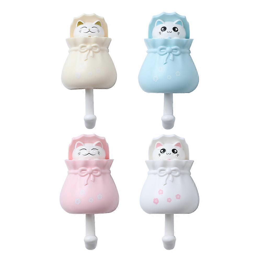 Wall Hooks Cat Adhesive Hooks for Hanging 16Pcs Assorted Colors
