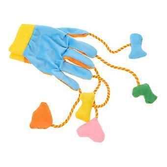Interaktiver Plüsch-Fingerhandschuh „Katzen-Spielzeug“ mit fünf Fingern, 5-teiliges Set