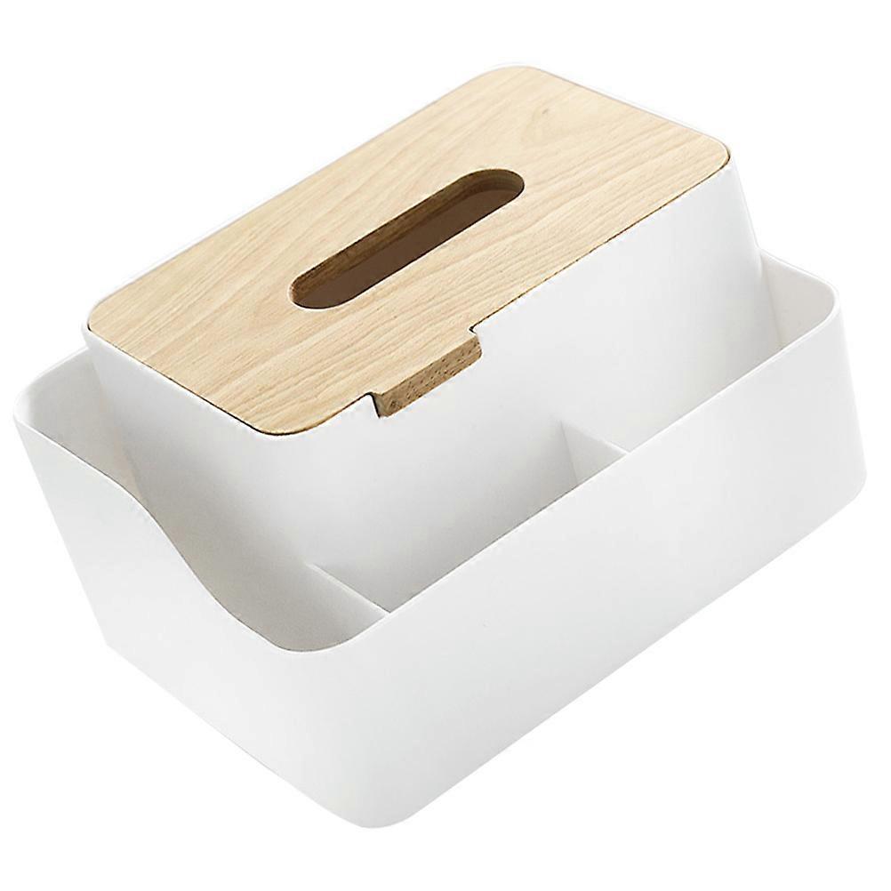 Plastic Tissue Box for Storage 1Pcs Napkin Holder Multi-Function White