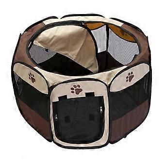 Tente pliable pour chien, 8 panneaux en filet, 72 x 72 x 43 cm, marron